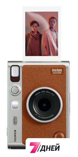 Фотоаппарат Fujifilm Instax Mini Evo (серебристый/коричневый) - Изображение №4 — Интернет-магазин 7 дней