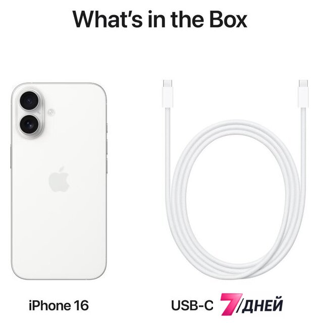 Телефон Apple iPhone 16 Dual SIM 128GB (белый) - Изображение №7 — Интернет-магазин 7 дней
