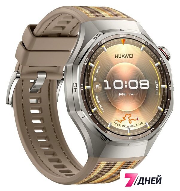 Умные часы Huawei Watch GT 6 Pro 46 мм (серебристый, с коричневым плетеным ремешком, международная версия) - Изображение №3 — Интернет-магазин 7 дней
