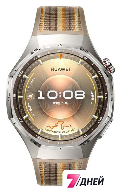 Умные часы Huawei Watch GT 6 Pro 46 мм (серебристый, с коричневым плетеным ремешком, международная версия) - Изображение №2 — Интернет-магазин 7 дней
