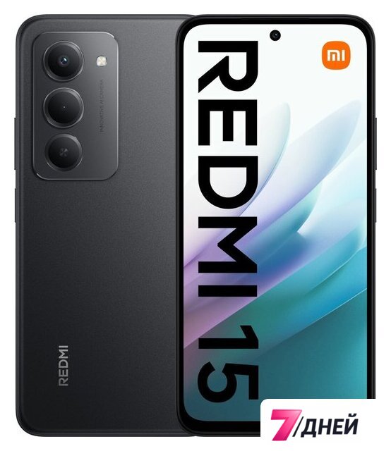 Телефон Xiaomi Redmi 15 4G 8GB/256GB международная версия (черный) - Изображение №1 — Интернет-магазин 7 дней