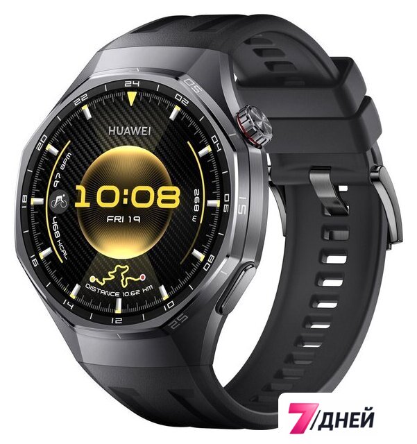 Умные часы Huawei Watch GT 6 Pro 46 мм (черный, с черным силиконовым ремешком, международная версия) - Изображение №1 — Интернет-магазин 7 дней