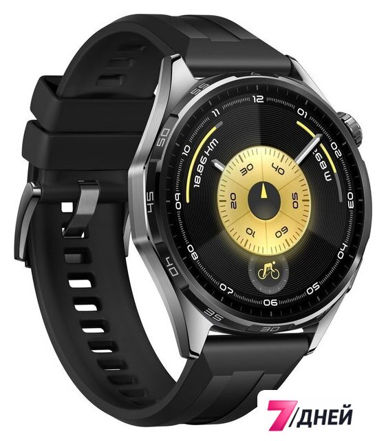 Умные часы Huawei Watch GT 6 46 мм (черный, с черным силиконовым ремешком, международная версия) - Изображение №3 — Интернет-магазин 7 дней
