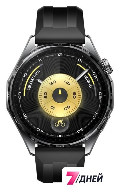 Умные часы Huawei Watch GT 6 46 мм (черный, с черным силиконовым ремешком, международная версия) - Изображение №2 — Интернет-магазин 7 дней
