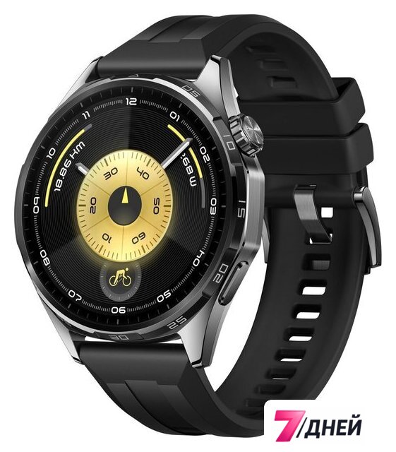Умные часы Huawei Watch GT 6 46 мм (черный, с черным силиконовым ремешком, международная версия) - Изображение №1 — Интернет-магазин 7 дней