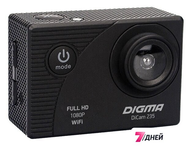 Экшен-камера Digma DiCam 235 (черный) - Изображение №2 — Интернет-магазин 7 дней