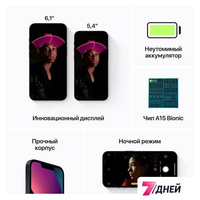 Телефон Apple iPhone 13 512GB (темная ночь) - Изображение №7 — Интернет-магазин 7 дней