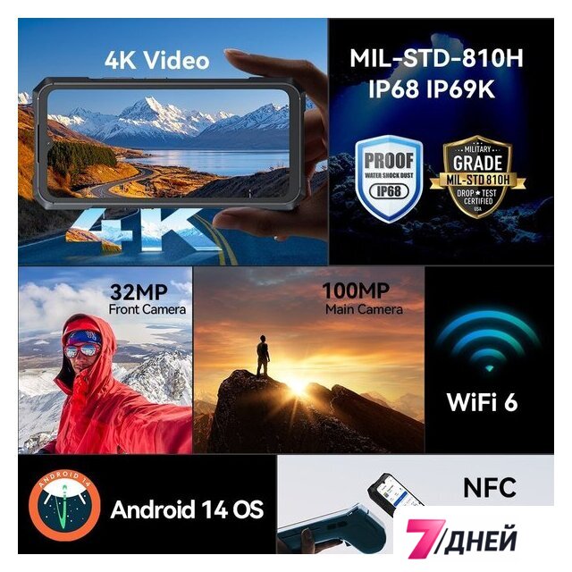 Телефон Cubot KingKong X 16GB/512GB (черный) - Изображение №7 — Интернет-магазин 7 дней