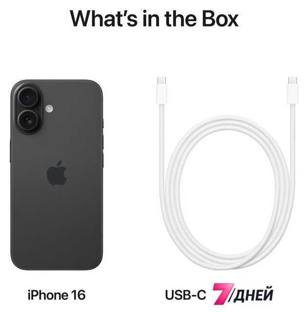 Телефон Apple iPhone 16 Dual eSim 256GB (черный) - Изображение №7 — Интернет-магазин 7 дней