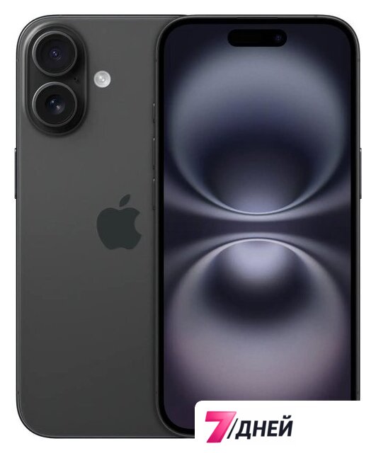 Телефон Apple iPhone 16 Dual eSim 256GB (черный) - Изображение №1 — Интернет-магазин 7 дней