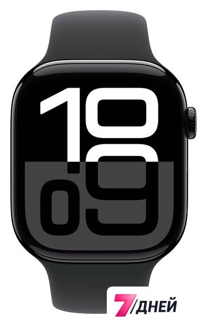 Умные часы Apple Watch Series 10 46 мм (алюминиевый корпус, черный/черный, спортивный силиконовый ремешок M/L) - Изображение №2 — Интернет-магазин 7 дней