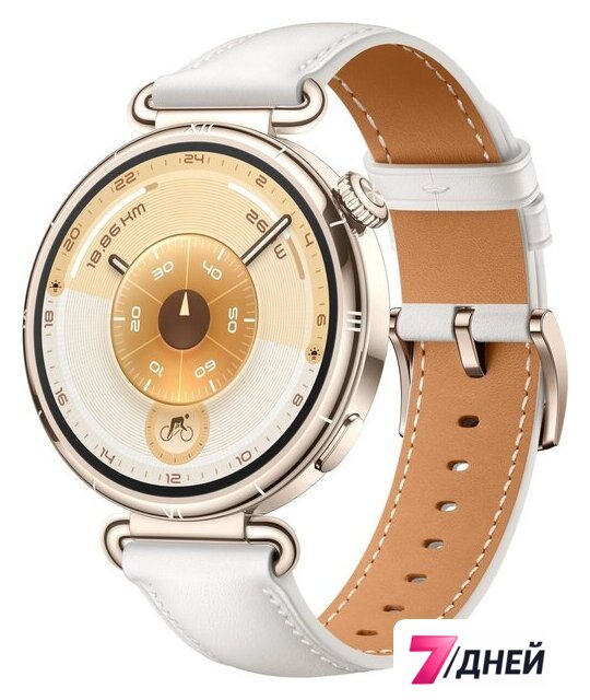 Умные часы Huawei Watch GT 6 41 мм (золотистый, с белым кожаным ремешком, международная версия) - Изображение №1 — Интернет-магазин 7 дней