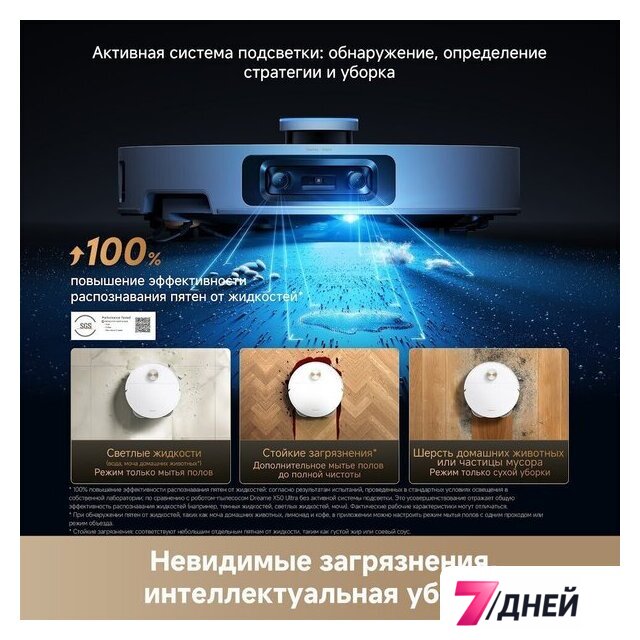 Робот-пылесос Dreame Robot Vacuum X60 Ultra Complete White RLX87DE (евровилка, белый) - Изображение №24 — Интернет-магазин 7 дней