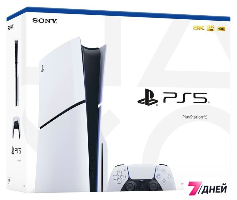 Игровая приставка Sony PlayStation 5 Slim CFI-20XX (1 ревизия, с дисководом) - Изображение №1 — Интернет-магазин 7 дней