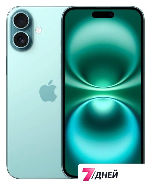 Телефон Apple iPhone 16 Plus Dual eSim 512GB (бирюзовый) - Изображение №1 — Интернет-магазин 7 дней