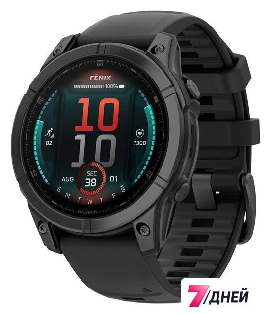 Умные часы Garmin Fenix E 47мм (серая сталь, черный силиконовый ремешок) - Изображение №1 — Интернет-магазин 7 дней