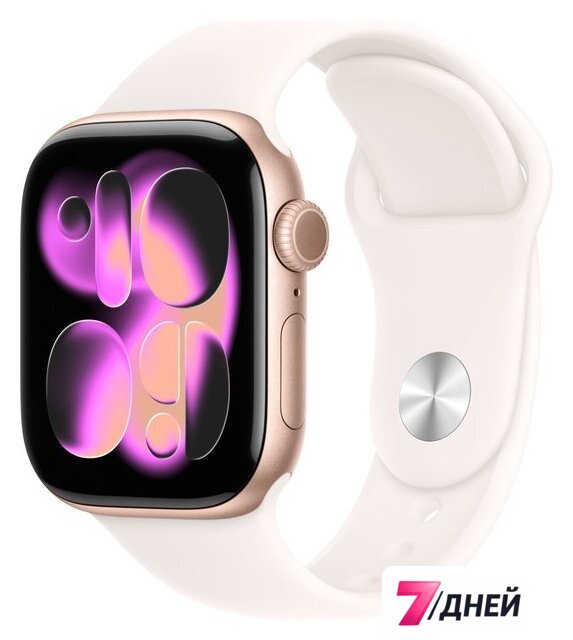 Умные часы Apple Watch Series 11 42 мм (алюминиевый корпус, розовое золото/легкие румяна, спортивный силиконовый ремешок M/L) - Изображение №1 — Интернет-магазин 7 дней