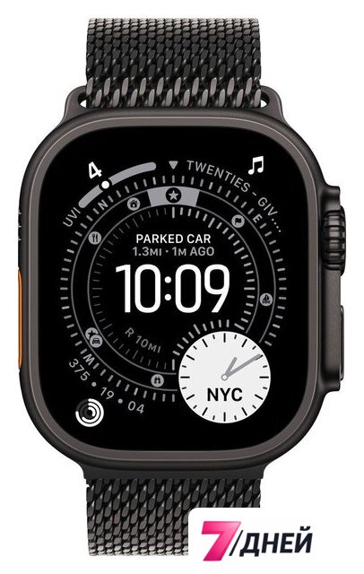 Умные часы Apple Watch Ultra 3 LTE 49 мм (титановый корпус, черный/черный, миланская петля M) - Изображение №2 — Интернет-магазин 7 дней