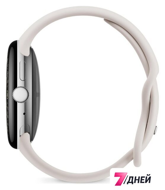 Умные часы Google Pixel Watch 4 45 мм (глянцевый серебристый/фарфор, спортивный силиконовый ремешок) - Изображение №4 — Интернет-магазин 7 дней