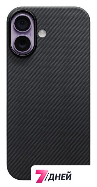 Чехол для телефона Pitaka Ultra-Slim для iPhone 17 (600D Black/Grey Twill) - Изображение №1 — Интернет-магазин 7 дней