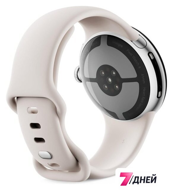 Умные часы Google Pixel Watch 4 41 мм (глянцевый серебристый/фарфор, спортивный силиконовый ремешок) - Изображение №5 — Интернет-магазин 7 дней