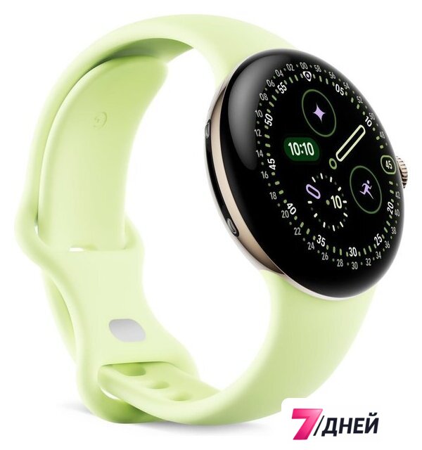 Умные часы Google Pixel Watch 4 41 мм (глянцевый золотистый/лемонграсс, спортивный силиконовый ремешок) - Изображение №2 — Интернет-магазин 7 дней