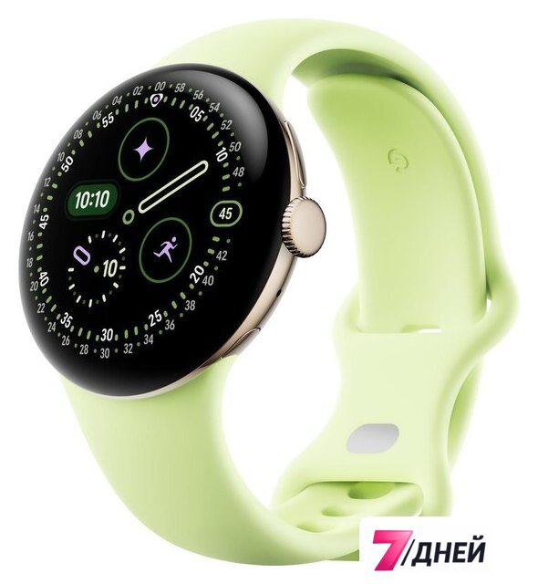 Умные часы Google Pixel Watch 4 41 мм (глянцевый золотистый/лемонграсс, спортивный силиконовый ремешок) - Изображение №1 — Интернет-магазин 7 дней
