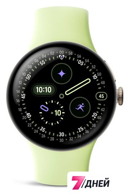 Умные часы Google Pixel Watch 4 41 мм (глянцевый золотистый/лемонграсс, спортивный силиконовый ремешок) - Изображение №3 — Интернет-магазин 7 дней