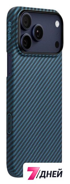 Чехол для телефона Pitaka Ultra-Slim для iPhone 17 Pro (1500D Black/Blue Twill) - Изображение №6 — Интернет-магазин 7 дней