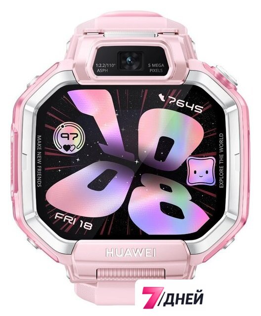 Детские умные часы Huawei Watch Kids X1 (розовый, с розовым ремешком, международная версия) - Изображение №1 — Интернет-магазин 7 дней