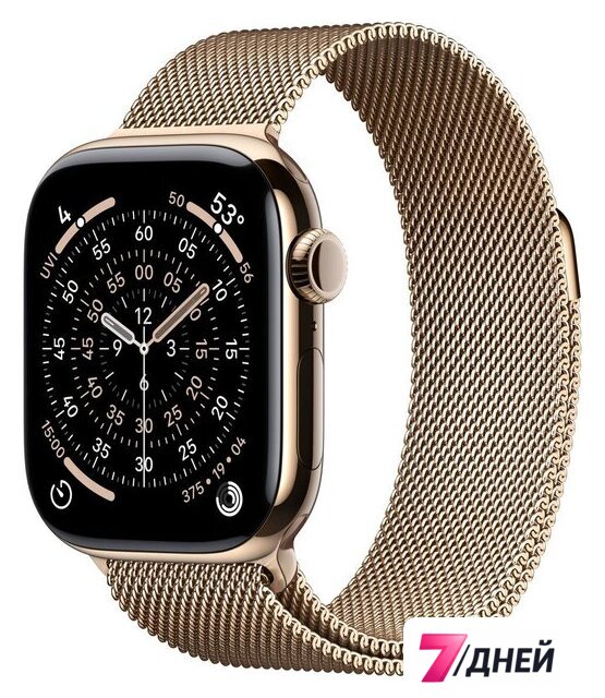 Умные часы Apple Watch Series 11 LTE 42 мм (титановый корпус, золотистый/золотистый, миланская петля) - Изображение №1 — Интернет-магазин 7 дней