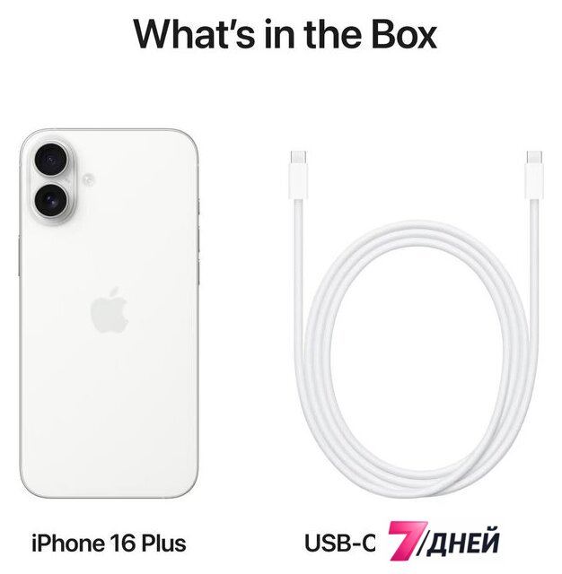 Телефон Apple iPhone 16 Plus 256GB (белый) - Изображение №5 — Интернет-магазин 7 дней