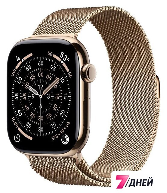 Умные часы Apple Watch Series 11 LTE 46 мм (титановый корпус, золотистый/золотистый, миланская петля M/L) - Изображение №1 — Интернет-магазин 7 дней