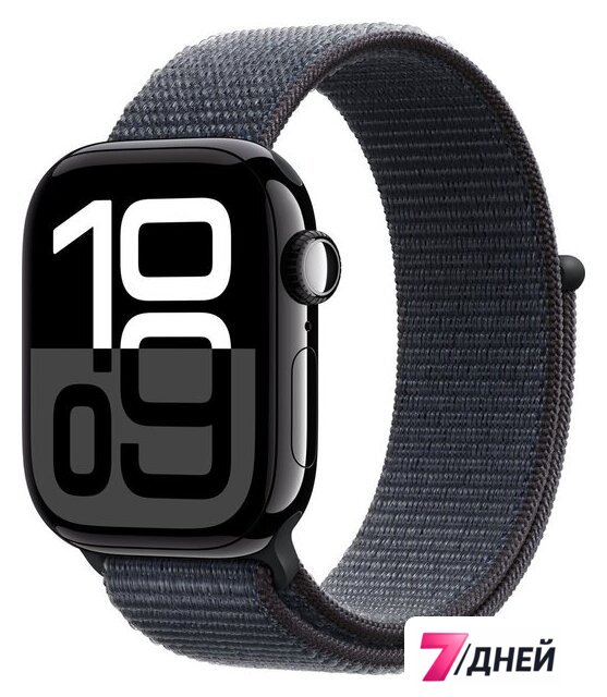 Умные часы Apple Watch Series 10 42 мм (алюминиевый корпус, черный/темно-серый, нейлоновый ремешок) - Изображение №1 — Интернет-магазин 7 дней