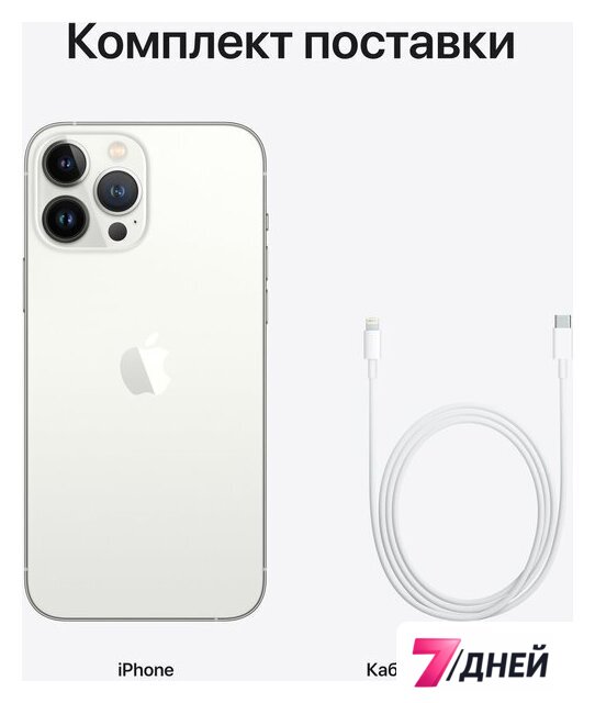 Телефон Apple iPhone 13 Pro Max 128GB (серебристый) - Изображение №9 — Интернет-магазин 7 дней