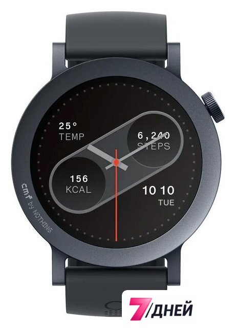 Умные часы CMF Watch Pro 2 (темно-серый, черный силиконовый ремешок) - Изображение №1 — Интернет-магазин 7 дней