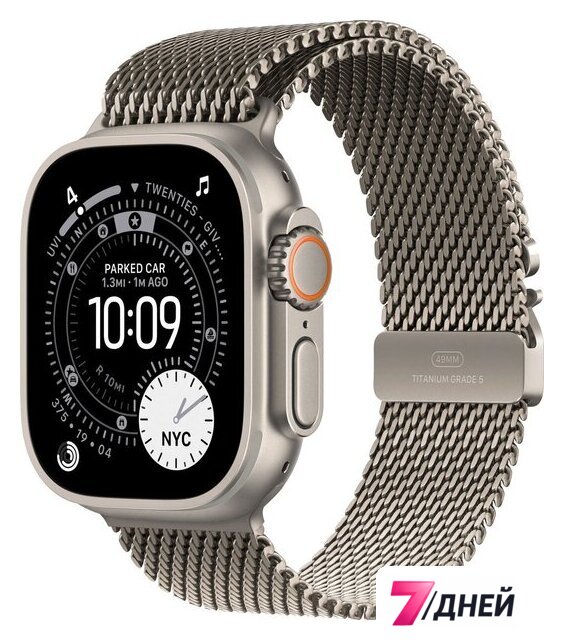 Умные часы Apple Watch Ultra 3 LTE 49 мм (титановый корпус, природный/природный, миланская петля S) - Изображение №1 — Интернет-магазин 7 дней