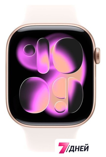 Умные часы Apple Watch Series 11 46 мм (алюминиевый корпус, розовое золото/легкие румяна, спортивный силиконовый ремешок S/M) - Изображение №2 — Интернет-магазин 7 дней