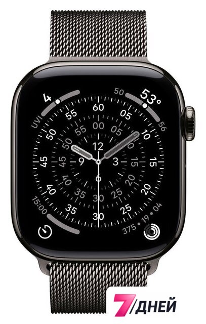Умные часы Apple Watch Series 11 LTE 46 мм (титановый корпус, сланец/сланец, миланская петля M/L) - Изображение №2 — Интернет-магазин 7 дней