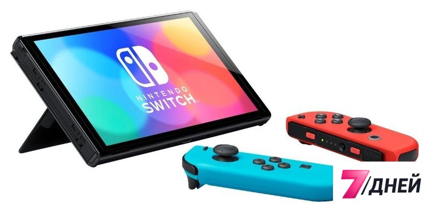 Игровая приставка Nintendo Switch OLED (черный, с неоновыми Joy-Con) - Изображение №5 — Интернет-магазин 7 дней