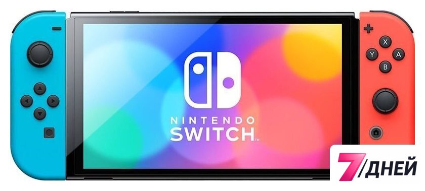 Игровая приставка Nintendo Switch OLED (черный, с неоновыми Joy-Con) - Изображение №2 — Интернет-магазин 7 дней