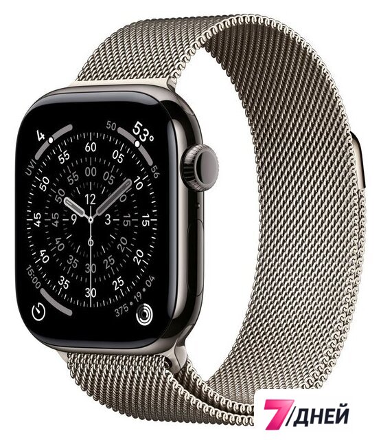 Умные часы Apple Watch Series 11 LTE 46 мм (титановый корпус, природный/природный, миланская петля S/M) - Изображение №1 — Интернет-магазин 7 дней