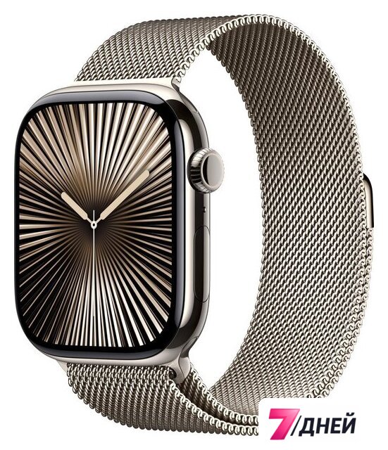 Умные часы Apple Watch Series 10 LTE 46 мм (титановый корпус, титановый/титановый, миланская петля M/L) - Изображение №1 — Интернет-магазин 7 дней