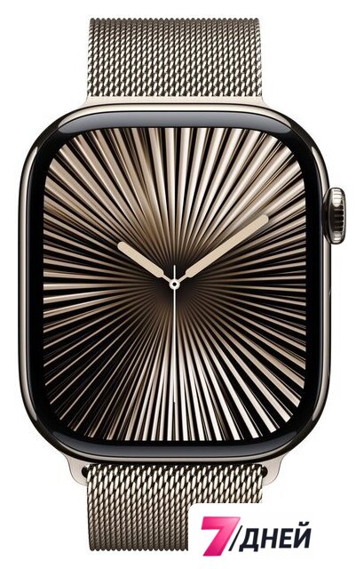 Умные часы Apple Watch Series 10 LTE 46 мм (титановый корпус, титановый/титановый, миланская петля M/L) - Изображение №2 — Интернет-магазин 7 дней