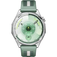 Умные часы Huawei Watch GT 6 46 мм (серебристый, с зеленым плетеным ремешком, международная версия) - Превью изображения №2 — Интернет-магазин 7 дней
