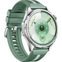 Умные часы Huawei Watch GT 6 46 мм (серебристый, с зеленым плетеным ремешком, международная версия) - Превью изображения №3 — Интернет-магазин 7 дней
