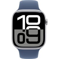 Умные часы Apple Watch Series 10 46 мм (алюминиевый корпус, серебристый/синий, спортивный силиконовый ремешок M/L) - Превью изображения №2 — Интернет-магазин 7 дней