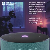 Умная колонка Яндекс Станция Мини 3 с часами (бирюзовый) - Превью изображения №8 — Интернет-магазин 7 дней