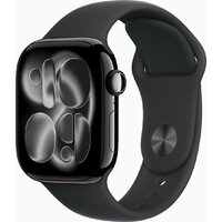 Apple Watch Series 11 46 мм (алюминиевый корпус, черный/черный, спортивный силиконовый ремешок M/L)