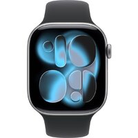 Умные часы Apple Watch Series 11 46 мм (алюминиевый корпус, космический серый/черный, спортивный силиконовый ремешок S/M) - Превью изображения №2 — Интернет-магазин 7 дней